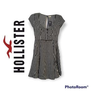 Hollister NWT Black and White Stripe Cut Out Dress Small